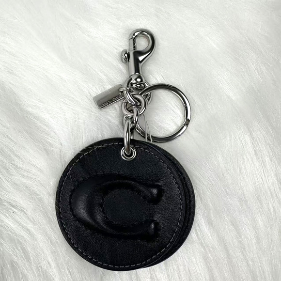 Coach Mirror Bag Charm With In Signature Keychain/Key Ring Black CS060 NWT - Picture 1 of 5